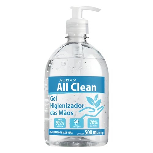 audax all clean alcool em gel 70% de valvula