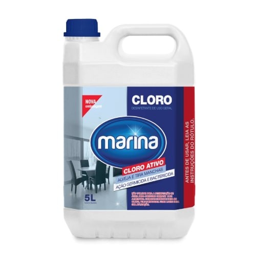 Cloro Líquido de 3,48 a 4% 5 Litros - Marina