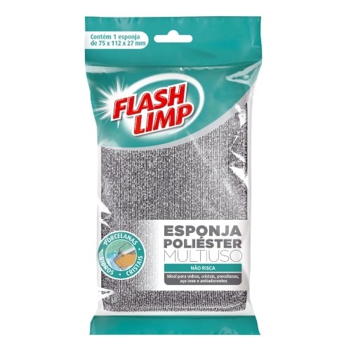 esponja multiuso procelanas cristais plata flash limp