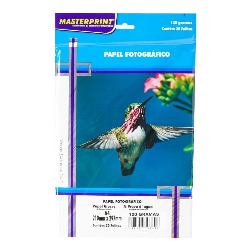 papel fotografico A4 120g Com 20 folhas masterprint