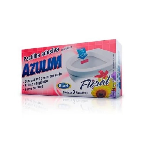 pastilhas sanitaria adesiva azulim floral 3 unidades
