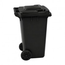 Lixeira Preta 120 Litros Sem Pedal, Com Tampa e Roda - Tonk