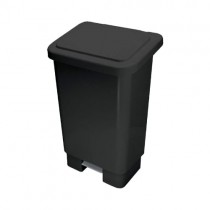Lixeira plastica preta retangular com pedal 50 litros pr50fp