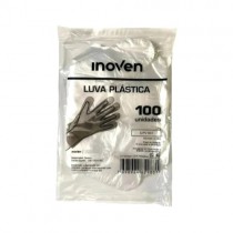 Luva Plástica Descartável Tamanho Único com 100 Unidades - Inoven