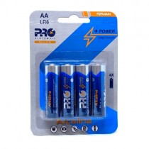 Pilha AA 1.5V Alcalina Com 4 Unidades - Proeletronic