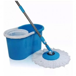 Balde Mop Rotatório 13 litros Cesto Azul / Branco 1 Refil - Nobre