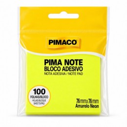 Post-It Médio 76x76mm com 100 Folhas Amarelo Neon Pimaco