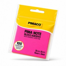 Post-It Médio 76x76mm com 100 Folhas Rosa Neon Pimaco 