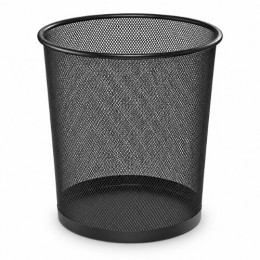 Cesto de Lixo Redondo Telado em Metal 8,5 Litros Preto SuperPro Bettanin