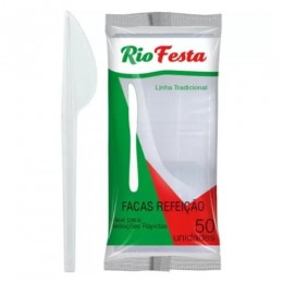 Faca Refeição Transparente com 50 Unidades - Rio Festa