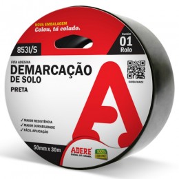Fita para Demarcação de Solo Preta 50 x 30 - Adere