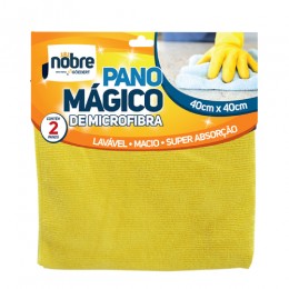 Flanela Microfibra Amarelo 40x40cm com 2 UND - Nobre