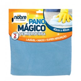 Flanela Microfibra Azul 40x40cm com 2 UND - Nobre