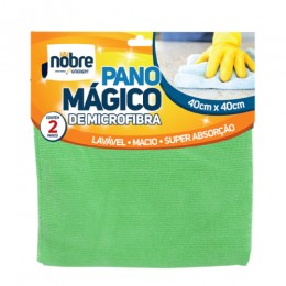 Flanela Microfibra Verde 40x40cm com 2 UND - Nobre