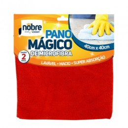 Flanela Microfibra Vermelho 40x40cm com 2 UND - Nobre