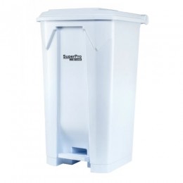 Lixeira Branca 100 Litros Quadrada Com Pedal SuperPro - Bettanin
