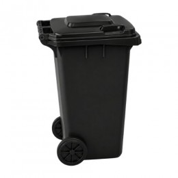 Lixeira Preta 120 Litros Sem Pedal, Com Tampa e Roda - Tonk