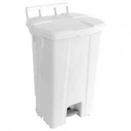 Lixeira Branca 100 Litros com Pedal e Tampa - JSN