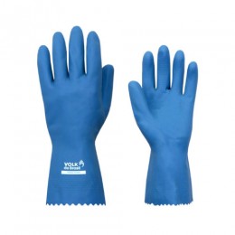 Luva de Limpeza Azul M Látex Verniz Silver - Volk do Brasil