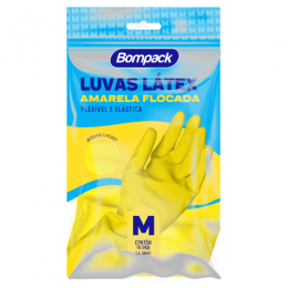 Luva Limpeza Amarela M 1 Par - Bompack