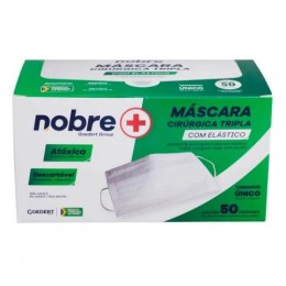 Máscara Descartável 3 Camadas Com 50 Unidades - Nobre