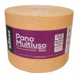 Pano Multiuso Tipo Perfex 20cm com 300M Laranja 31185 - Nobre