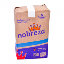 Papel Toalha Interfolhado 20x21 com 1000 Branco - Nobreza