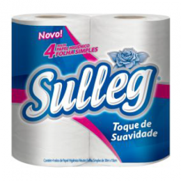 Papel Higiênico 4 Rolos 30 Metros Folha Simples - Sulleg