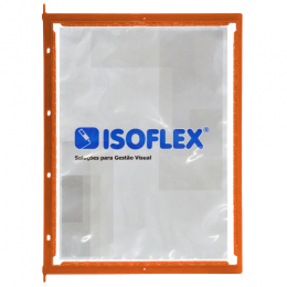 Pasta A4 Com Pinos Laranja - Isoflex