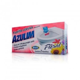 Pastilha Sanitária Adesiva Floral Com 3 - Azulim