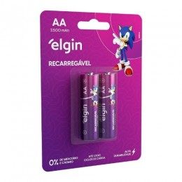 Pilha AA 1.2V Recarregável 2500mah Com 2 Unidades - Elgin