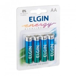 Pilha AA 1.5V Alcalina Com 4 Unidades - Elgin
