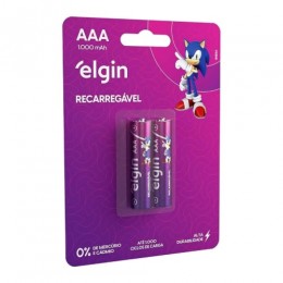Pilha AAA 1.2V Recarregável 900mah Com 2 Unidades - Elgin