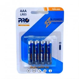 Pilha AAA 1.5V Alcalina Com 4 Unidades - Proeletronic