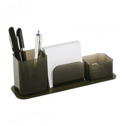 Porta Canetas, Clips E Lembrete DelloColor 3 Lugares Fumê 3031-I0012 - Dello