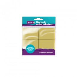Post-It Pequeno 38x50mm com 4 com 100 Folhas Amarelo - Onda