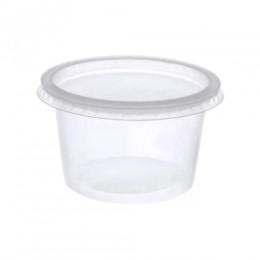 Pote Descartável Com Tampa 200ml PP Transparente Com 25 Unidades