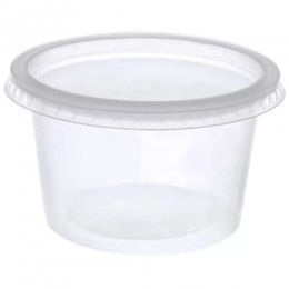 Pote Descartável Com Tampa 500ml PP Transparente Com 25 Unidades