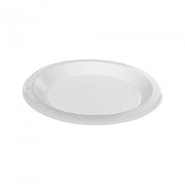 Prato Descartável Plástico Raso 15cm Branco Com 10 Unidades