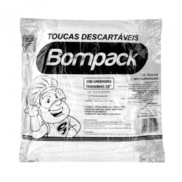 Touca Descartável TNT Elástica Sanfonada Com 100 Unidades - Bompack