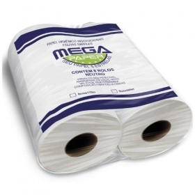 Papel Higiênico 8 Rolos 300 Metros Folha Simples - Mega Paper