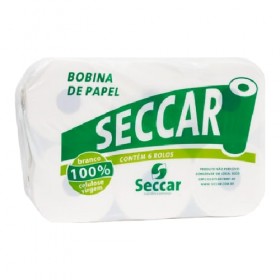 Papel Toalha Bobina 100% Contém 6 de 20x200 Metros - Seccar