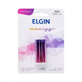 Pilha AAA 1.2V Recarregável 1000mah Com 2 Unidades - Elgin