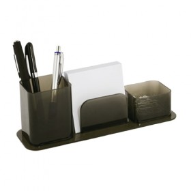 Porta Canetas, Clips E Lembrete DelloColor 3 Lugares Fumê 3031-I0012 - Dello