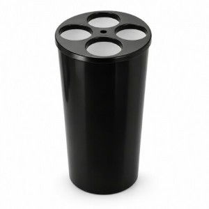 Lixeira coletora de copos descartáveis 180/200 ml 4 tubos preta E15 JSN