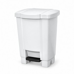 Lixeira com pedal 50 litros branca Tonk