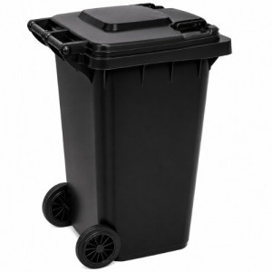 lixeira container plastica 240 litros preto c/ roda tonk
