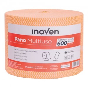 pano multiuso laranja inoven 20cm por 300m 600 panos