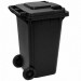 lixeira container plastica 240 litros preto c/ roda tonk