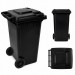 lixeira container plastica 240l preto c/roda tonk